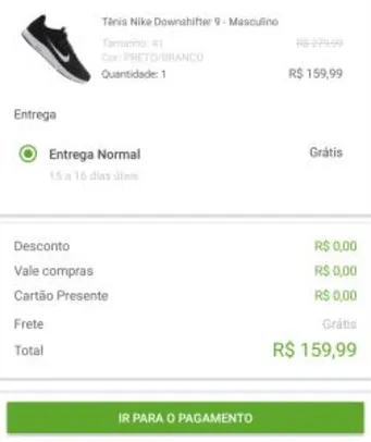 Tênis Nike Downshifter 9 masculino - R$160