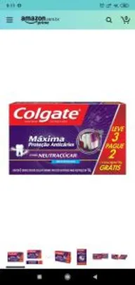 (PRIME) Creme Dental Colgate Máxima Proteção Anticáries mais Neutraçúcar 70g Promo Leve 3 Pague 2