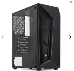 GABINETE GAMER TGT CARBON, RGB, MID-TOWER, LATERAL DE VIDRO, COM 3 FANS, PRETO, TGT-CBN-BLK01