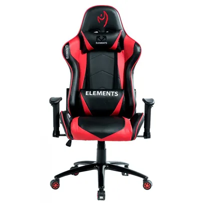 Cadeira Gamer Elements Veda Ignis, Alto Padrão, Vermelha e Preta | R$ 1299