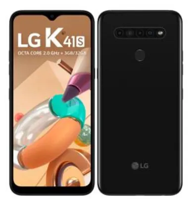 Smartphone LG K41S Preto 32GB, RAM de 3GB, Tela de 6,55" V- Notch HD+ 20:9, Câmera Quádrupla e Processador Octa-Core 2.0