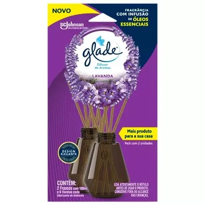 (2un) Glade Aromatizador de Ambiente Difusor Lavanda 100ml com 2 unidades