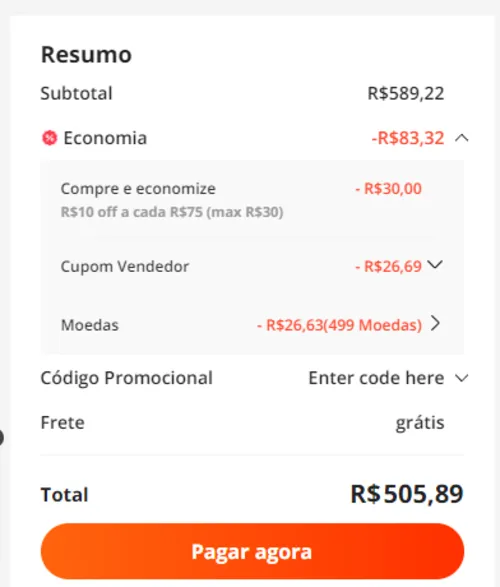 Imagem na descrição da promoção