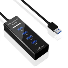 [BR/Moedas R$9,20] Extensão Hub USB Port, 4 Ports, Velocidade Rig, Divisor, Alimentação do Adaptador, Cabo do Computador, Cabo, 4 em 1