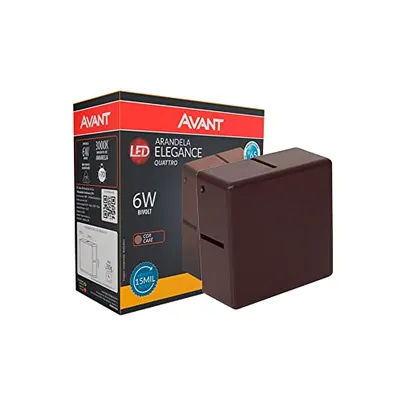 Arandela Elegance Quattro LED, 6W, Luz amarela 3000K, Café, Bivolt, Avant