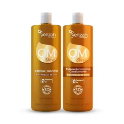 Saindo por R$ 50: [Ikesaki] Kit Yenzah OM Ouro Shampoo 1000ml + Condicionador 1000ml por R$50 | Pelando