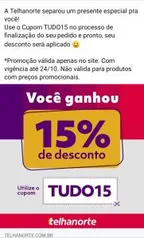 15% OFF na Telha Norte