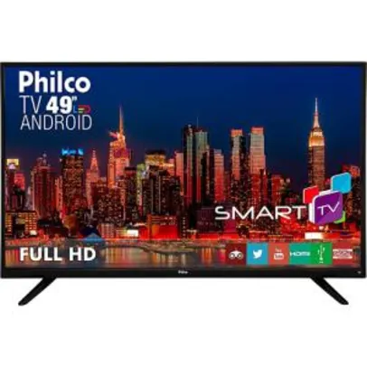 Smart TV LED 49" Philco PH49F30DSGWA Full HD com Conversor Digital 2 HDMI 2 USB Wi-Fi por R$ 1377
