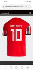 Camisa São Paulo II 19/20 nº 10 - Dani Alves Torcedor Adidas Masculina - Vermelho e Branco