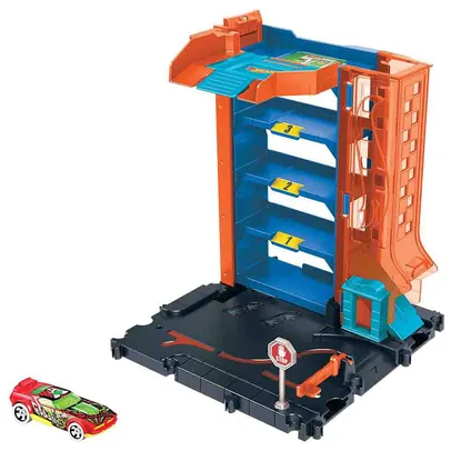 Playset e Mini Veículo - Hot Wheels - City Nemesis - Estacionamento - Mattel