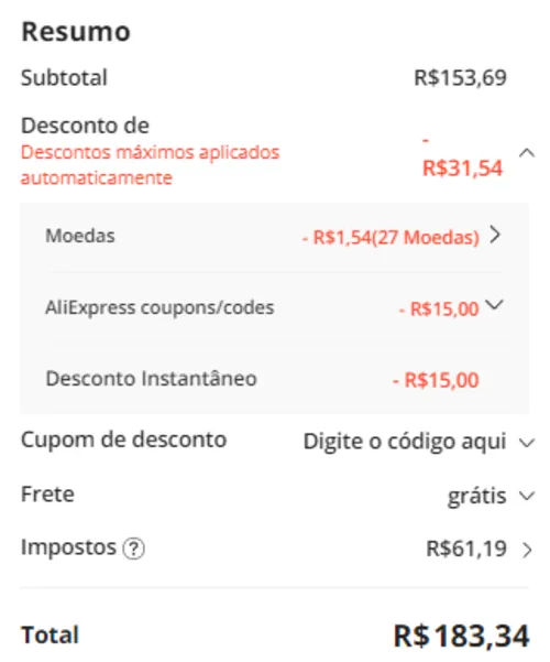 Imagem na descrição da promoção