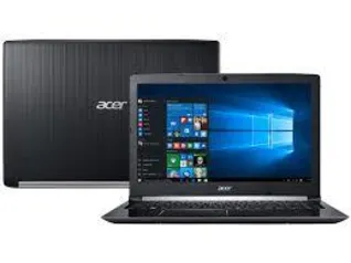 (Americanas) Notebook Acer A515-51G-58VH Intel Core I5 8GB (GeForce 940MX com 2GB) 1TB Tela LED 15.6" Windows 10 - Preto