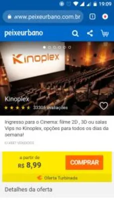 Peixe Urbano -  Cupom para a rede de cinemas Kinoplex (APENAS QUINTA)