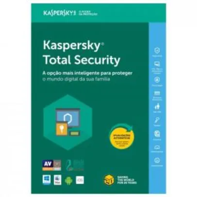 Kaspersky Total Security - 3 Dispositivos 1 ano - Digital - Frete Grátis R$60,00