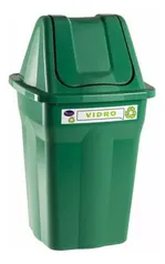 Lixeira Com Tampa Basculante Verde 60 Litros Santana