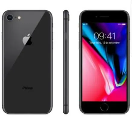 iPhone 8 Cinza Espacial, com Tela de 4,7”, 4G, 64 GB e Câmera de 12 MP - R$2999