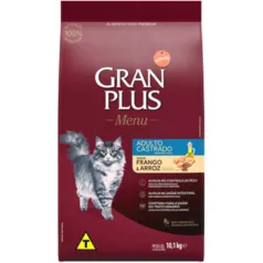 Ração GranPlus Menu Frango e Arroz para Gatos Castrados Adultos 10,1kg