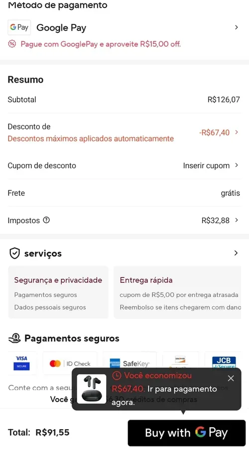 Imagem na descrição da promoção