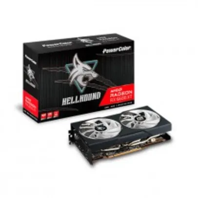 Placa de Vídeo PowerColor Hellhound Radeon RX 6600 XT, 8GB, GDDR6, FSR, Ray Tracing, AXRX 6600XT 8GBD6-3DHL/OC