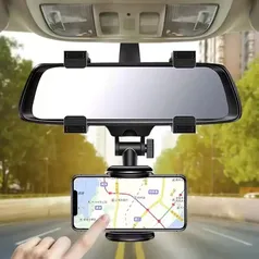 [DoBrasil/Moedas] Suporte celular veicular automativo encaixe no retrovisor carro caminhão Gps 360°