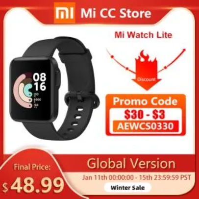 Saindo por R$ 259: Smartwatch Xiaomi Mi Watch Lite - GPS | R$259 | Pelando