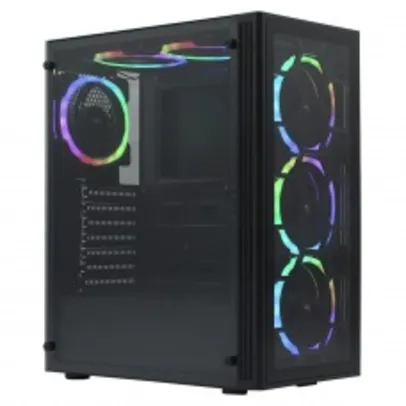 Gabinete Gamer Ninja Kotaro, Mid Tower, Vidro Temperado, ATX, Black, Sem Fonte, Sem Fan, T005G