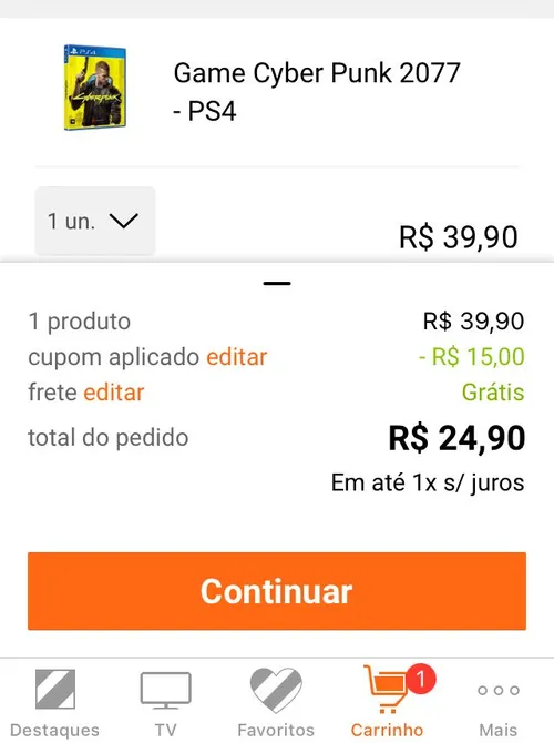 Imagem na descrição da promoção