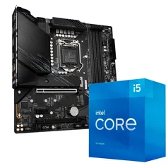 Kit Processador Intel Core i5-11400 11ª Geração, Cache 12MB, 2.6 GHz (4.4GHz Turbo) + Placa Mãe Gigabyte B560M AORUS ELITE (rev. 1.0)