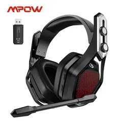 [R$106 "MOEDAS"/ Tx Inclusa] Mpow-Iron Pro Wireless Gaming Headset USB, Microfone com cancelamento de ruído, 3D Surround,  20h, PS5, PS4, PC Gamer