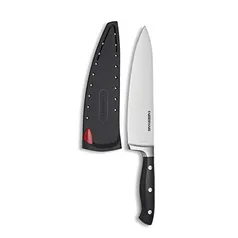 Faca de chef Farberware 5173577 Edgekeeper com rebite triplo e bainha autoafiável, 20 cm, preta