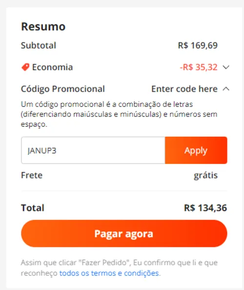 Imagem na descrição da promoção