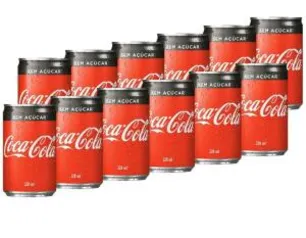 (R$3 de volta no APP) refrigerante coca cola zero 220ml, 12 unidades | R$ 18