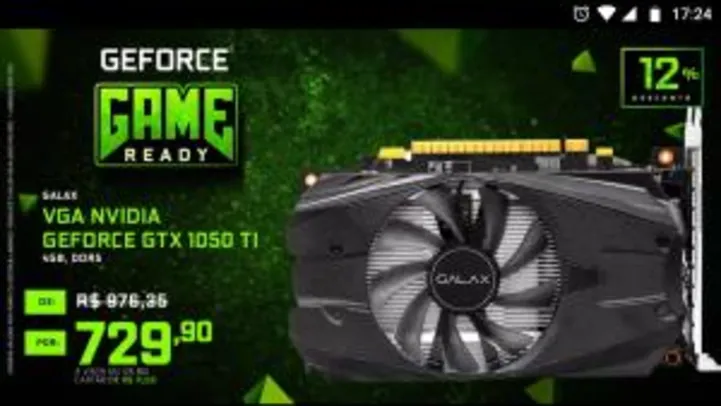 Placa de Vídeo Galax NVIDIA GeForce GTX 1050 Ti 4GB.