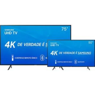 Saindo por R$ 6479: [APP] Smart TV LED 75'' Samsung 75RU7100 Ultra HD 4K + Smart TV LED 50'' Samsung 50RU7100 Ultra HD 4K | R$6.479 | Pelando
