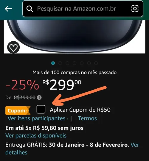 Imagem na descrição da promoção