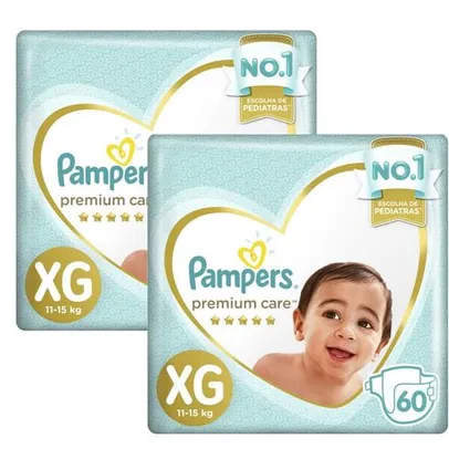 Kit Fralda Pampers Premium Care Tamanho XG 120 Unidades