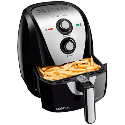 Fritadeira Elétrica Sem Óleo Air Fryer Mondial Grand Family AF-55I 5,5L – Preta/Inox  - 110V