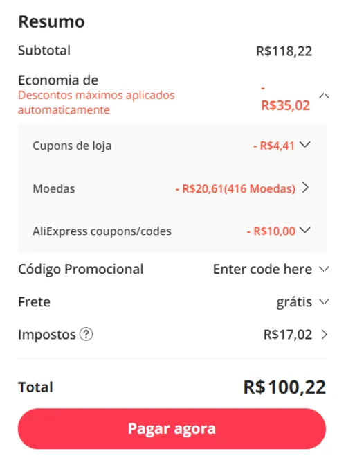 Imagem na descrição da promoção