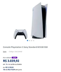 Console Playstation 5 Sony Standard 825GB SSD