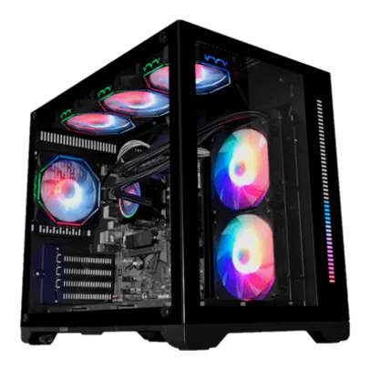 Gabinete Gamer Kmex Space x Cg-412a Vidro Temperado Fita Led Rgb Frontal Sem Fonte e Fan Cg412arh001cbox