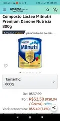 Amazon: Composto Lácteo Milnutri Premium Danone Nutricia 800g (R$ 24,40 na recorrência + 5 unidades)