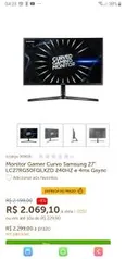 Monitor Gamer Curvo Samsung 27' 240HZ | R$2.069