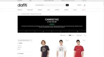 3 Camisetas por R$99 na Dafiti