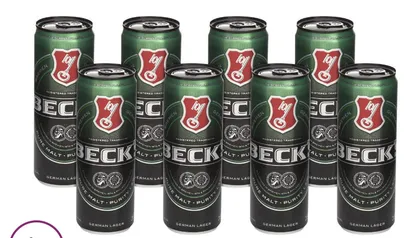 [CB Magalu] Cerveja Becks Puro Malte Lager 350ml - 8 unidades - R$25