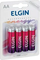 [PRIME] Pilhas Elgin AA Recarregáveis 2500mah 4 unidades | R$60