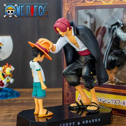 Luffy & Shanks 18cm, Anime One Piece figura quatro imperadores shanks palha chapéu luffy