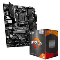 Kit Processador AMD Ryzen 5 5600G, 3.9GHz (4.4GHz Max Turbo) + Placa-Mãe MSI MAG B550M Bazooka, AMD AM4, mATX