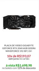 GIGABYTE GEFORCE RTX 2060 6GB GDDR6 WINDFORCE