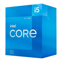 Processador Intel Core i5-12400F, 6-Core, 12-Threads, 2.5GHz (4.4GHz Turbo), Cache 18MB, LGA1700, BX