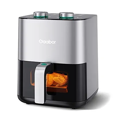 Gaabor Fritadeira Elétrica Air Fryer 4L 1450W Analógica Visor Transparente Tecnologia Cyclone 360 127v